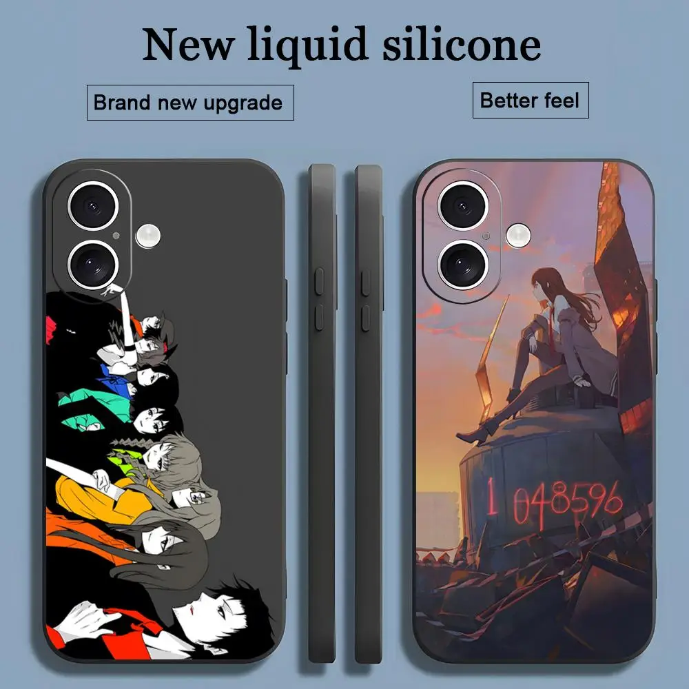 Популярный чехол для телефона Steins Gate с аниме для iPhone 16, 15, 14, 13, 12, 11 X XR XS 8 Plus Mini Pro Max, мягкий черный противоударный чехол