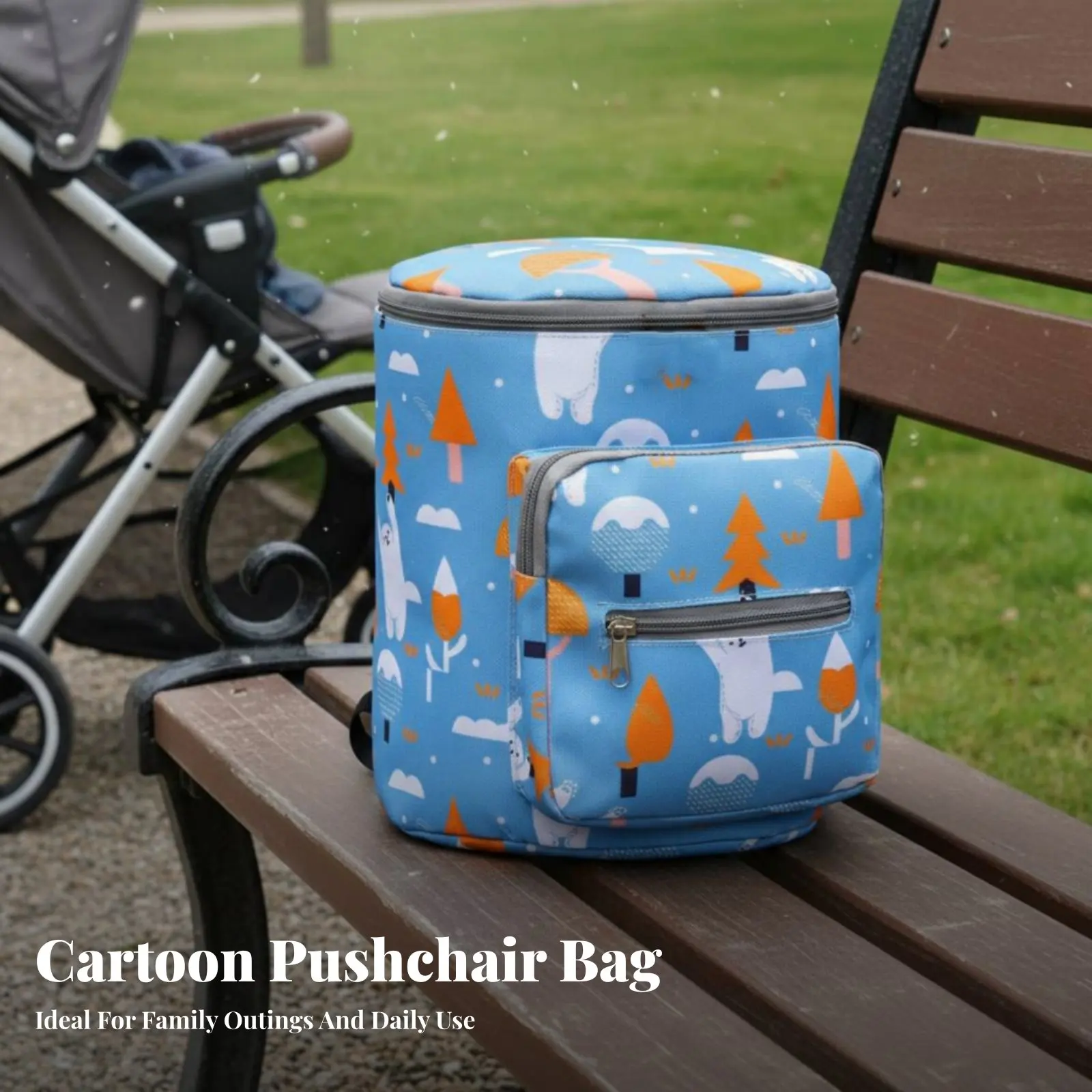 

Universal Baby Carriage Organizer Large Capacity Portable Baby Carriage Storage Pouch Pram Storage Bag Compartmentalized