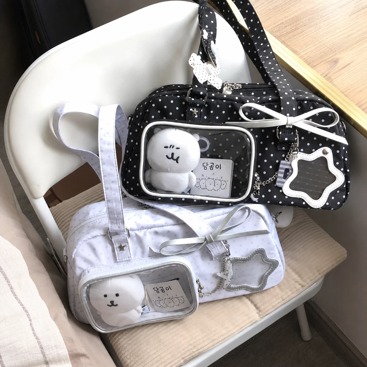 Handbag Cute Polka Dot Bag Shoulder Bag Polka Dot Badge Display Bag For Daily Outings Enthusiast Offline Activities Students
