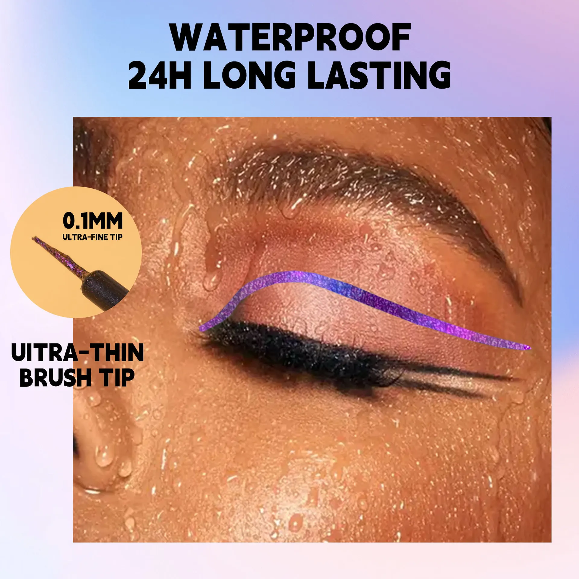 6 Farben flüssiger Eyeliner-Stift, glänzender Chamäleon-Lidschatten, metallisch liegender Seidenraupe, stilvolles Augen-Make-up für Party, Festival, 1,5 ml