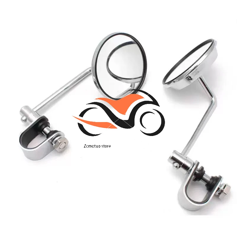 

Motorcycle handlebar End Mirror Retro Rearview Side Mirrors Round Convex Clip-On Retro 22-25mm For Bobber Cruiser Cafe Racer