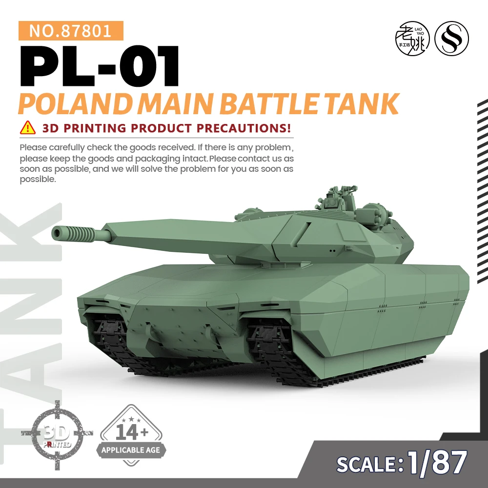 

SSMODEL SS801 1/87 Military Model Kit Poland PL-01 Main Battle Tank WWII WAR GAMES