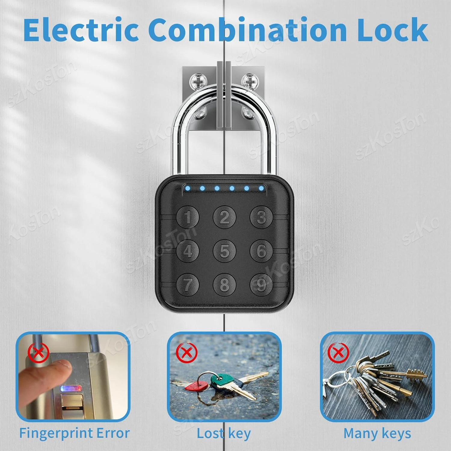 Outdoor Waterproof Keyless Padlock 6 Digit Codes Combination Lock for Gym School Locker Fence Suitcase Luggage Electronic Lock