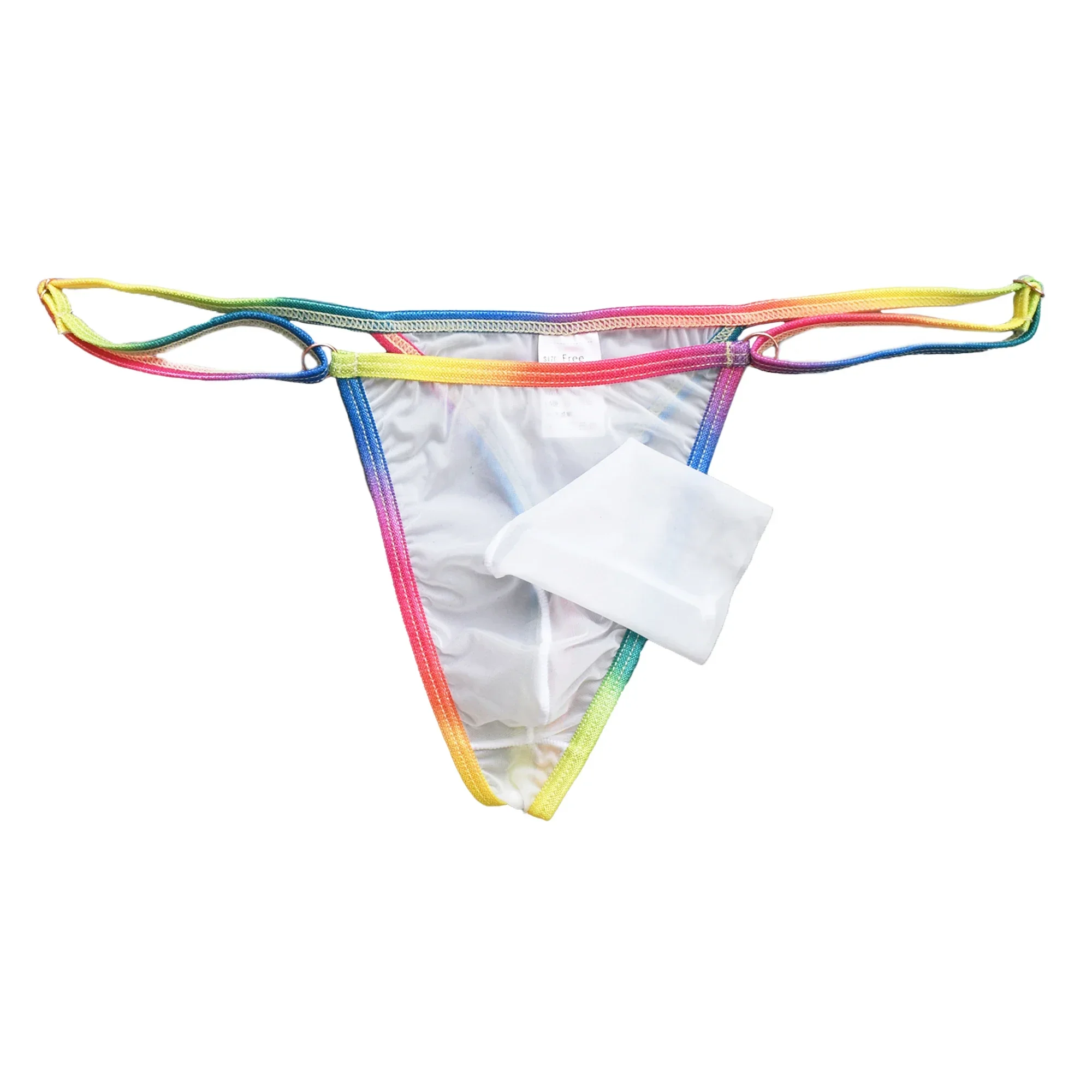 Men's Open Elephant Nose Bulge Pouch Trunks Thongs Briefs Adjustable Ultra-thin Ice Silk Sexy G-strings See Through Underpants