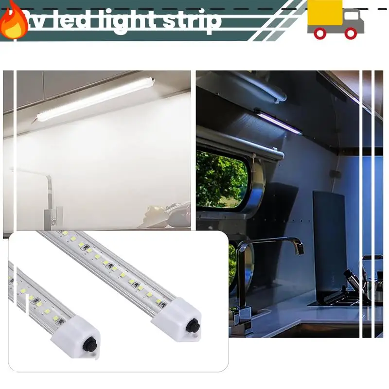 

Внутренняя светодиодная панель 12 В, 48 светодиодов, полосы света с переключателем и магнитами, 6500 К, белый свет для автомобиля, фургона, автофургона с вилкой стандарта США