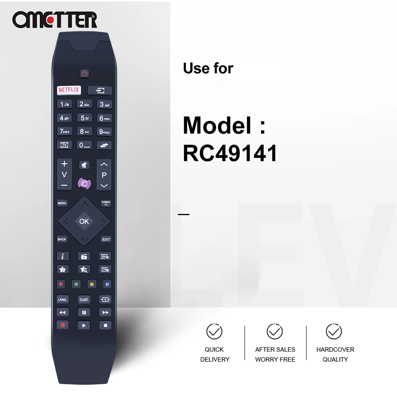 NUOVO RC49141 Fit per Hitachi TV Telecomando 39HB4T62 32HB1W66l 40HB1W66l 43HB6W62I 55HK6W64 43HK15W64I