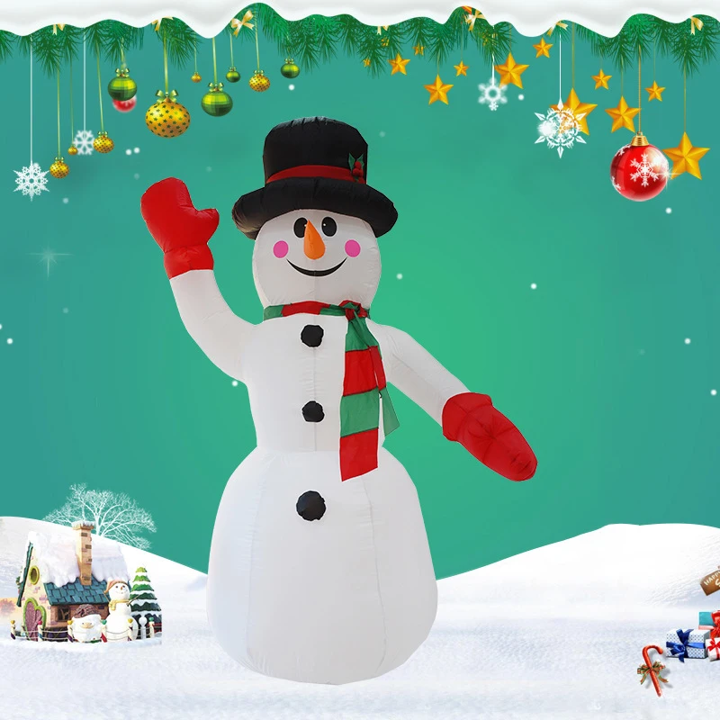 

Christmas Inflatable Snowman with LED Lights 2.4M Blow Up Outdoor Garden Snowman Santa Claus Christmas Doll Decoration Ornament