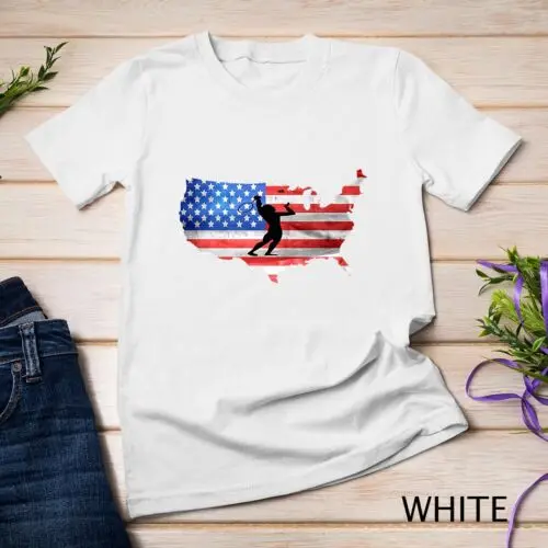 American USA Flag Badminton T Shirt Badminton Sport Unisex T-shirt