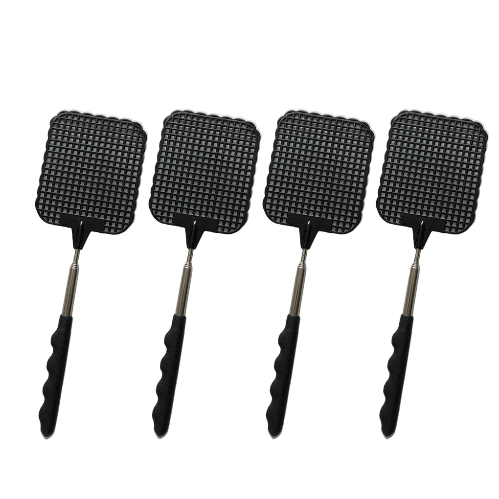 

Pack of 4 Telescopic Flies Swatters Stainless Steel Rod Mosquito Trap Prevent Control Tool Garden Net Supplies Gadget