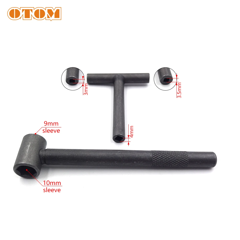 OTOM 2022 New 1 Set Motorcycle Engine Valve Adjustment Tool Square Hexagon Socket T Spanner Valves Screw Wrench 3/3.5/4mm 9/10mm