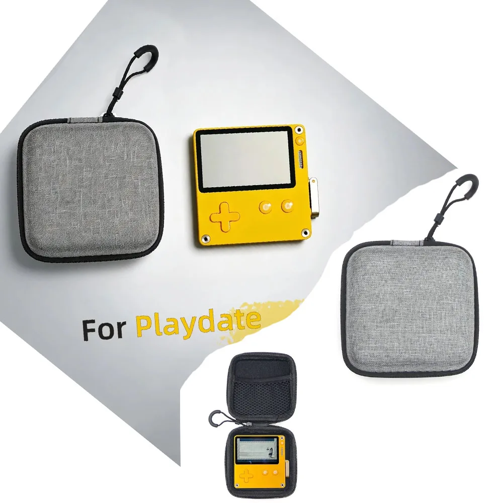 EVA Storage Bag for Playdate Handheld Game Console Shockproof Dustproof Travel Carrying Case Oxford Cloth Game Accessory Gray
