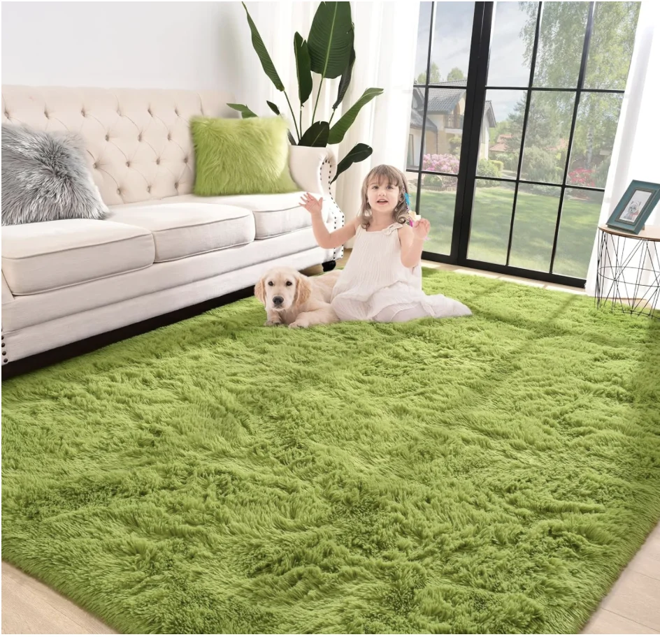 Long Plush Shaggy Floor Carpets Kids Soft Shaggy Area Rug Non-slip Door Mat For Bedroom Living Room Home Supplies