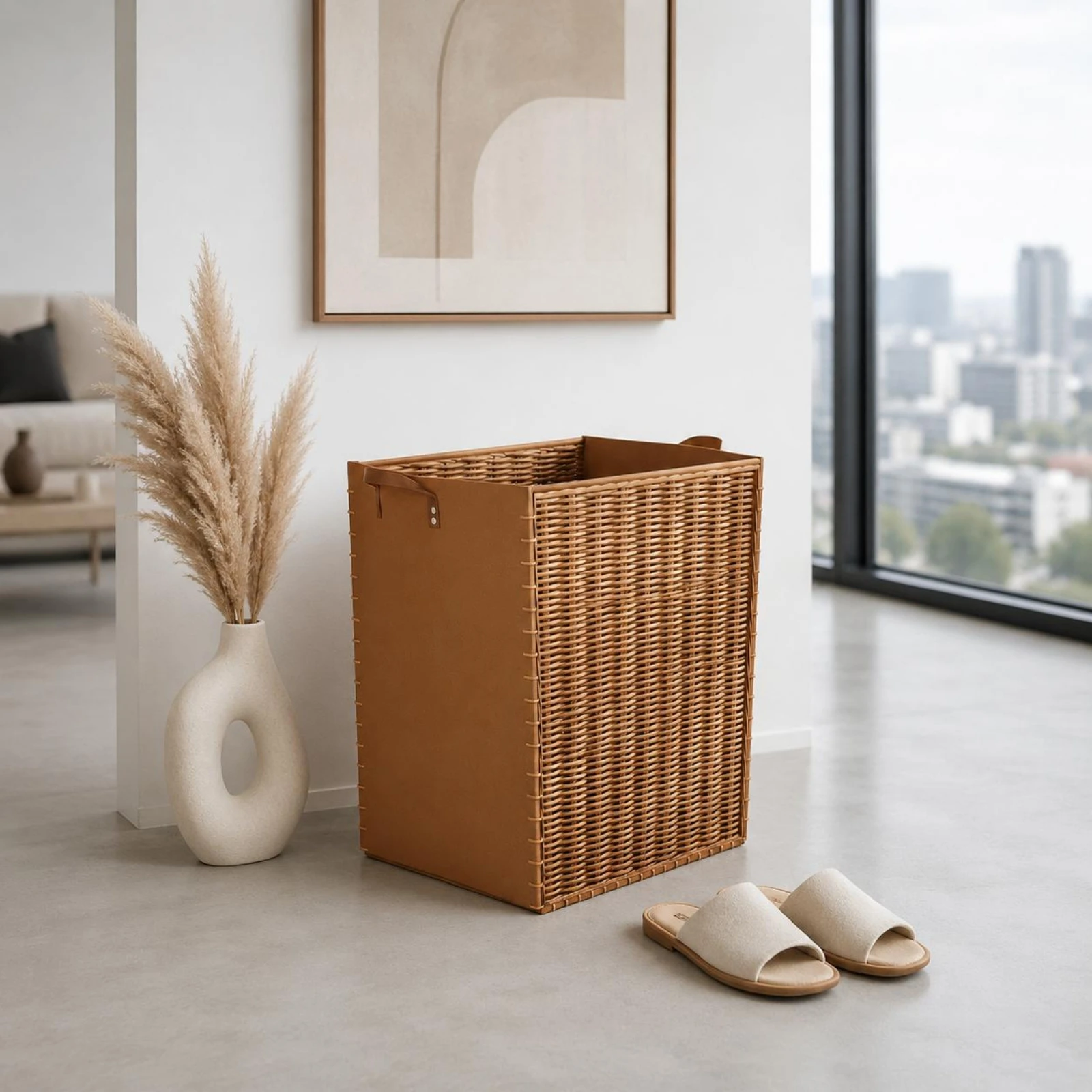 Foldable Laundry Basket Reinforced Rectangular Laundry Basket Clothes Hamper Structured Household Organizer Long-Lasting