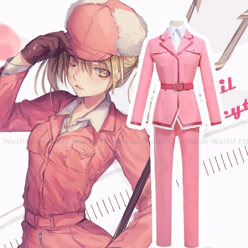 

Anime Cells At Work Basophilic Granulocyte Basophil Cosplay Sweet Cute Pink Women Uniform Halloween Carnival Suit