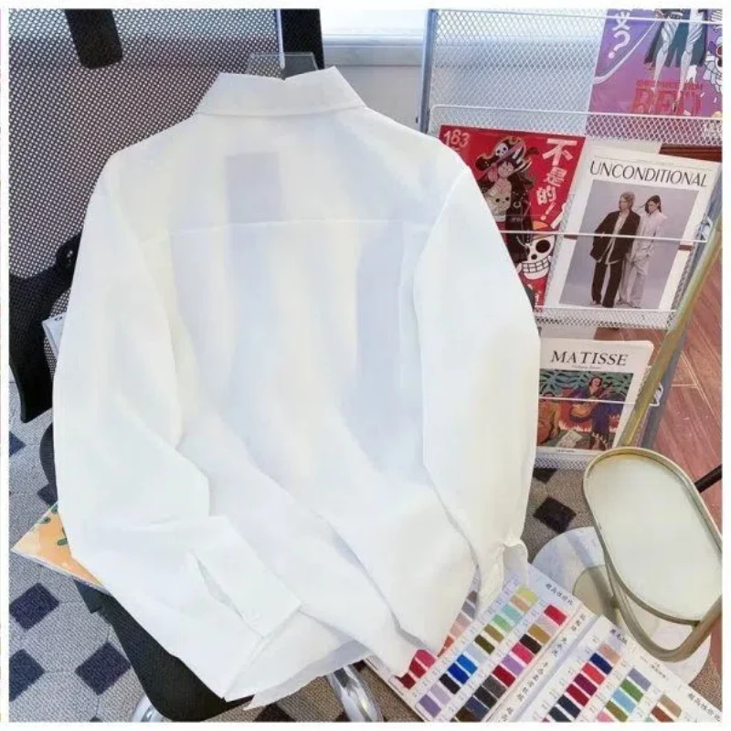 Japanese Retro Splashed Ink Print Men's 2024 New Patchwork Square Collar Button Fashion Solid Color Casual Long Sleeve Shirts