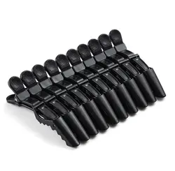 10Pcs Hair Clips for Styling Sectioning Wide Teeth Double Hinged Design Professional Salon Quality Alligator Hair Clips (Black)