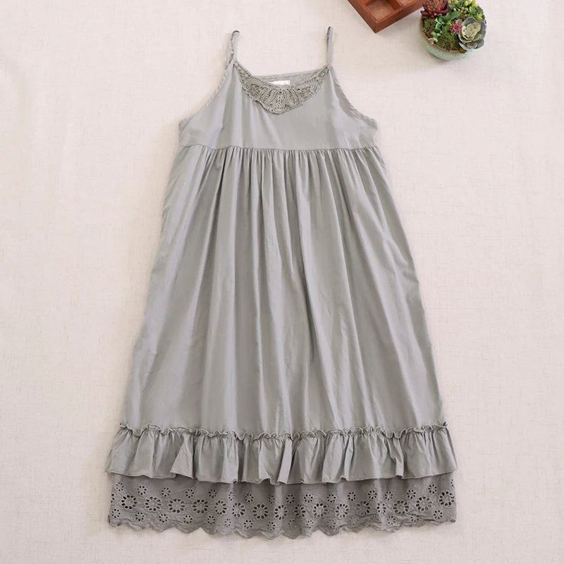 

Spring Summer Sleeveless Sling Dress Women Solid Color Thin Cotton Base Dress Wear Inside Under the Dress Casual Daily