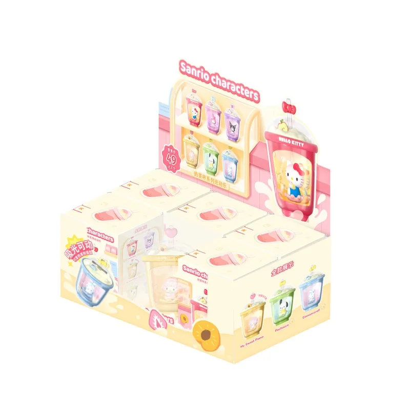 Moetch Sanrio Characters Blind Box Toys, Taza de Té con Leche, Luz Solar, Kuromi My Melody, Figura de Anime, Muñeca, Regalos para Niños