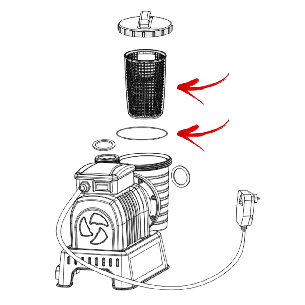 P6562ASS16 Sand Filter Pump Basket with P6563 Replacement Gasket for SPS Series Pumps Compatible with SPS3 to SPS622 Models