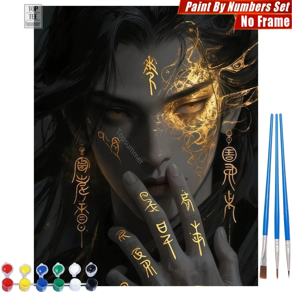 

Набор для цифровой живописи маслом «Таинственная фигура крупным планом» - Картина с фигурой и глазами, выражающими удивление, для декора стен, подарок на Хэллоуин для папы