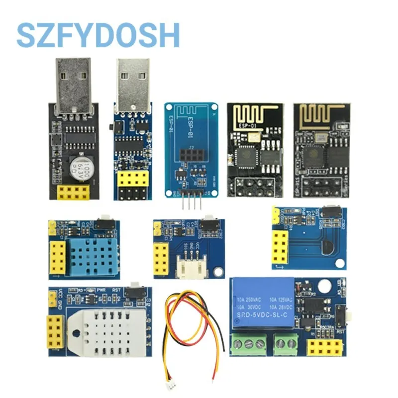 ESP8266  ESP-01S Wifi Wireless Module DHT22 WS2812 AM2302 ESP-01 DS18B20 DHT22 Relay Download Module Kit For Smart Home 