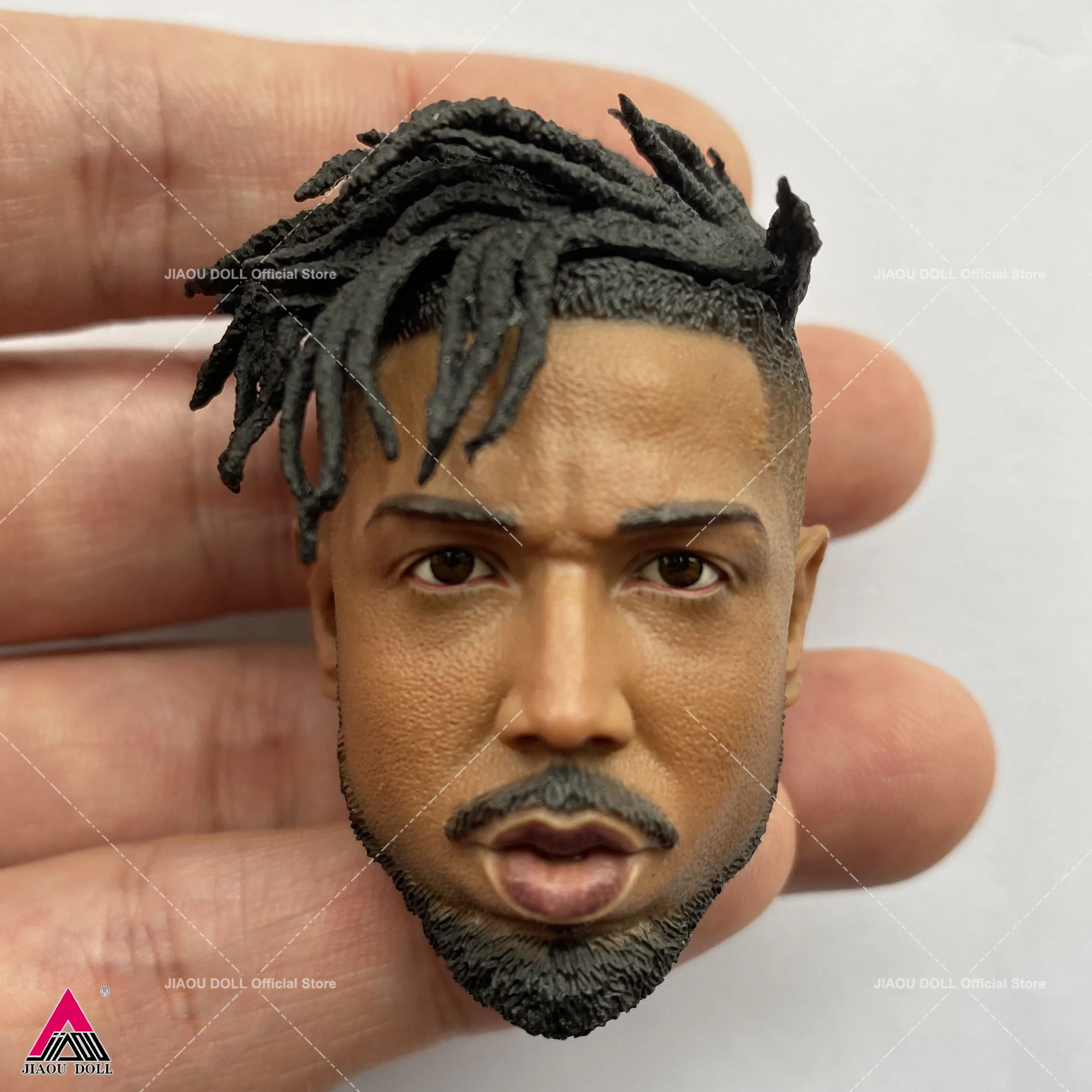 

1/6 Male Head Sculpt Erik Michael Bakari Head Carving Model Fit 12inch Black Soldier Action Figure Body