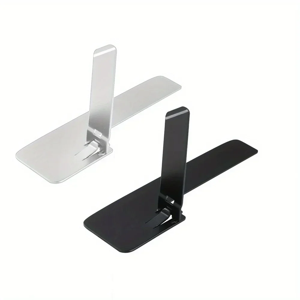 2pcs Ultra Thin Mini Phone Kickstand Universal Desktop Phone Holder Stand Metal Folding Desk Bracket view 6