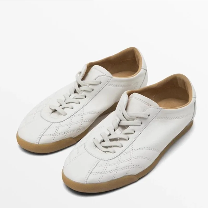 New Fashion Designer Shoes Woman New Casual Sneakers Little White Shoes Women's Retro Real Leather Breathable Sports Board Shoe