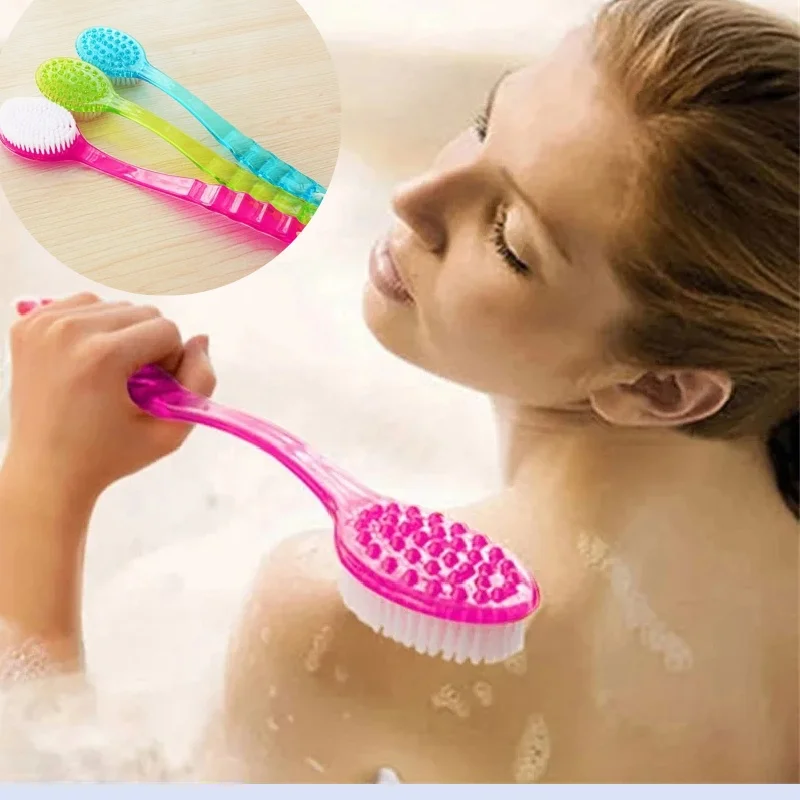 1pc Bath Brush Long Handle Exfoliating Scrubs Back Body Bath Shower Cleaning Brushes Skin Massager Exfoliation Bathroom Supplies