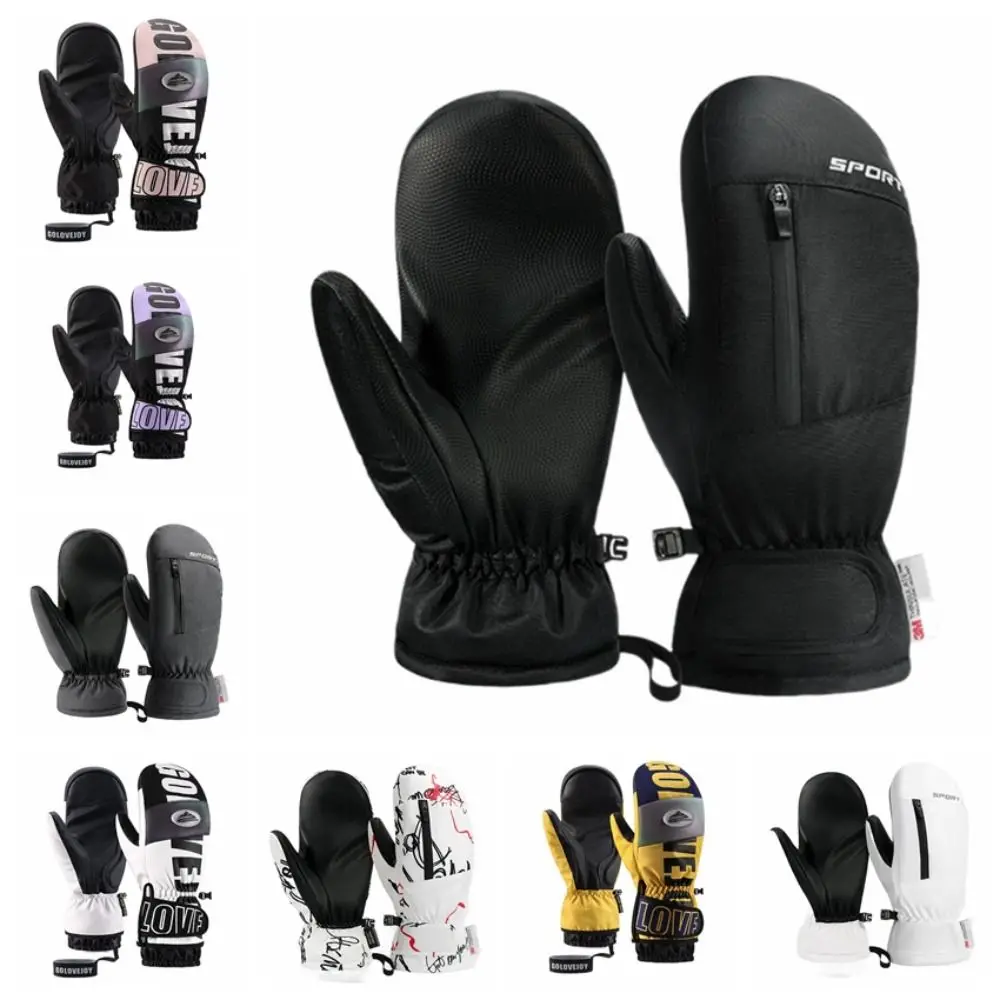 1 Pair Touch Screen Waterproof Skiing Gloves Professional Thermal Snow Gloves Non-Slip Windproof Snow Mittens Snowmobile