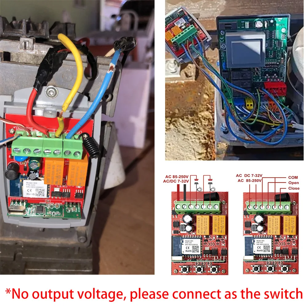 433mhz Universal WIFI Garage Door Receiver 2 Channel Tuya Gate Opener Remote Control Switch Module 2CH 433.92MHz Controller