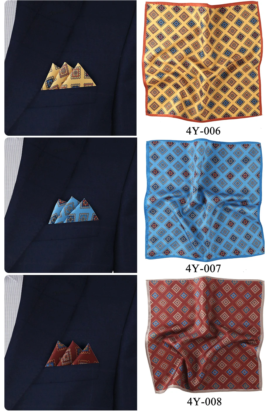 Tailor Smith New Designs Pocket Square Printed Pattern Pocket Square Fashion Men Handkerchief Floral Handkerchief Pocket Men
