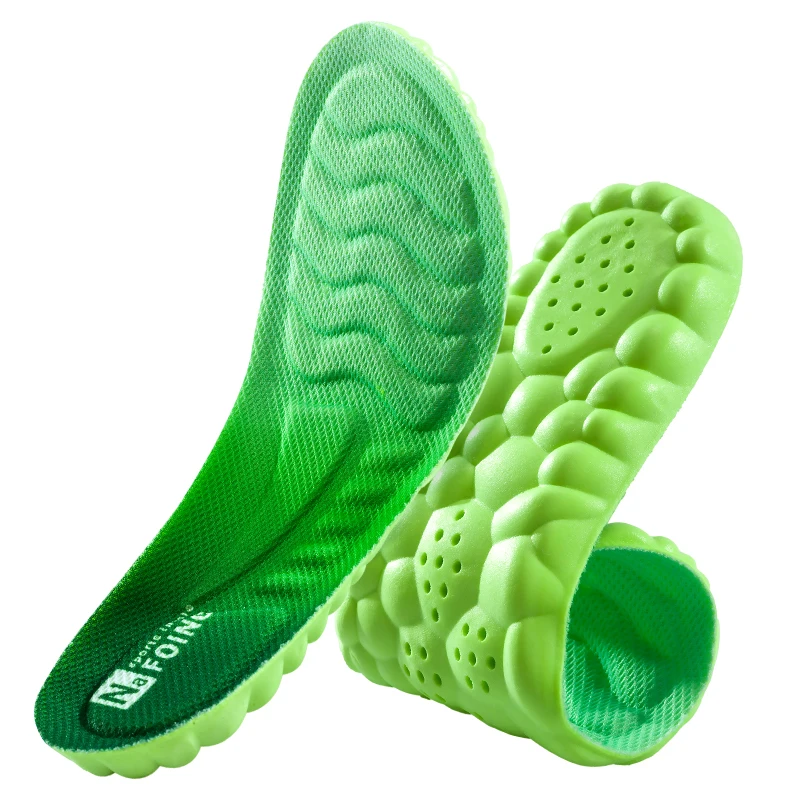 

1pair 4D Orthopedic Sport Insoles Soft Breathable High-elasticity Shock Absorption Running Shoe Pad For Men Women Latex Massage