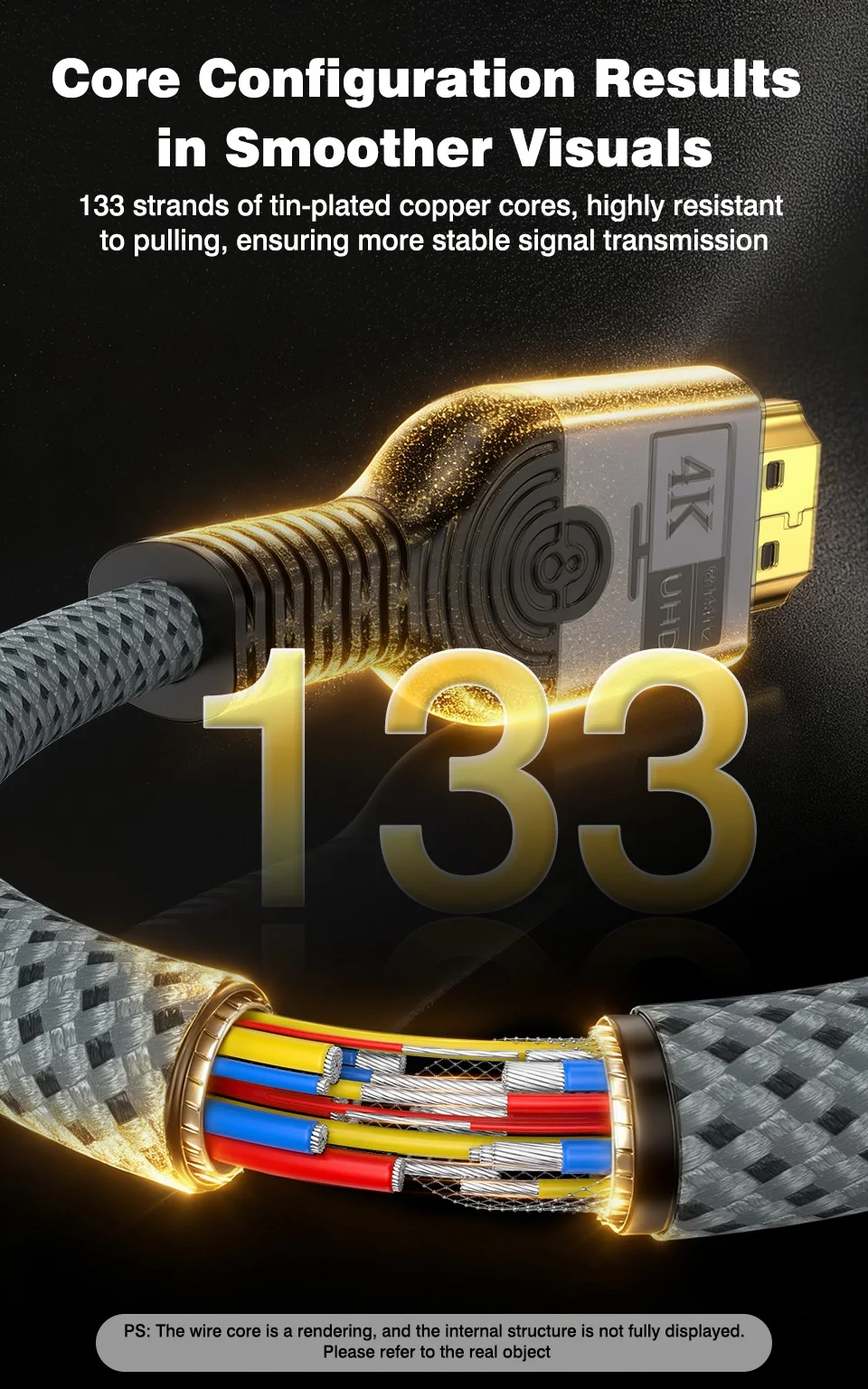 UGOURD 4K 144Hz HDMI-zu-Mini-HDMI-Kabel, bidirektionales Micro/Mini-HDMI-zu-HDMI-Kabel, 4K@60Hz für Raspberry Pi Kamera DV 2K165Hz – Detail 6