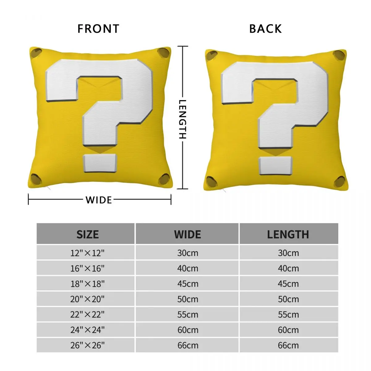 Mystery Box Question Mark Square Pillowcase Polyester Linen Velvet Printed Zip Decorative Pillow Case Car Cushion Case