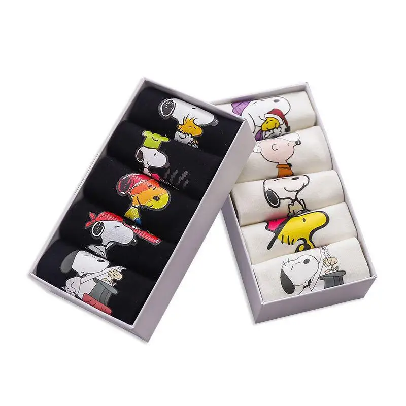 Snoopy Sock Boxed Girl Anime Snoopy Doll Socks Child One Size Printing Shallow Mouth Socks Wholesale Invisible Anti-Slip