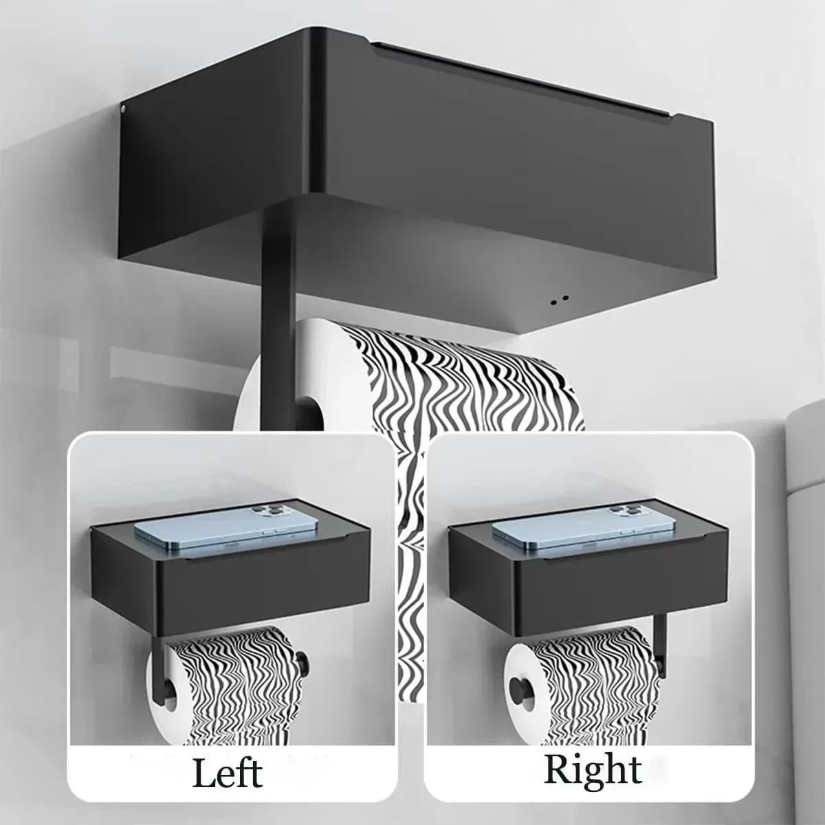 Durable304 Stainless Steel Tissue Box Toilet Square Paper Holder Toilet Paper Holder Non-perforated Roll Paper Holder Wet Wipes