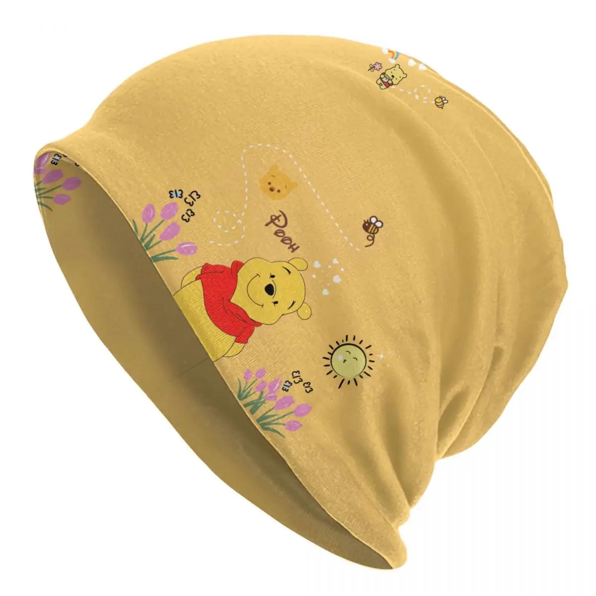 Custom Winnie Pooh Bear Bonnet Hat Knitted Hat Men Women Hip Hop Unisex Anime Cartoon Winter Warm Skullies Beanies Caps