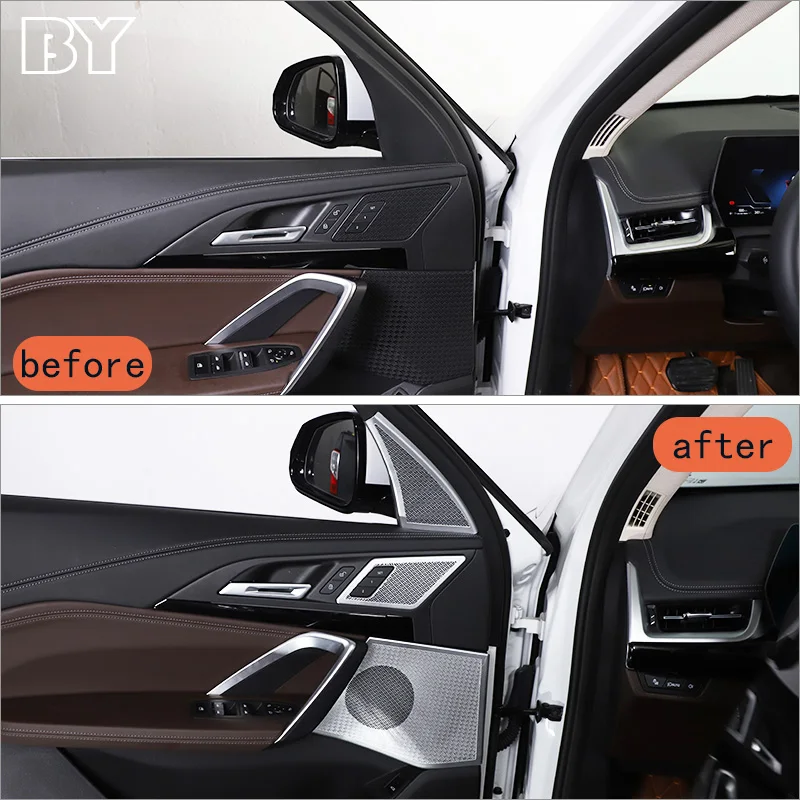 For BMW X1 U11 2023 2024 Car Dashboard Panel Loudspeaker Pad Door Audio Speaker Cover Trim Sticker Interior Auto Accessories