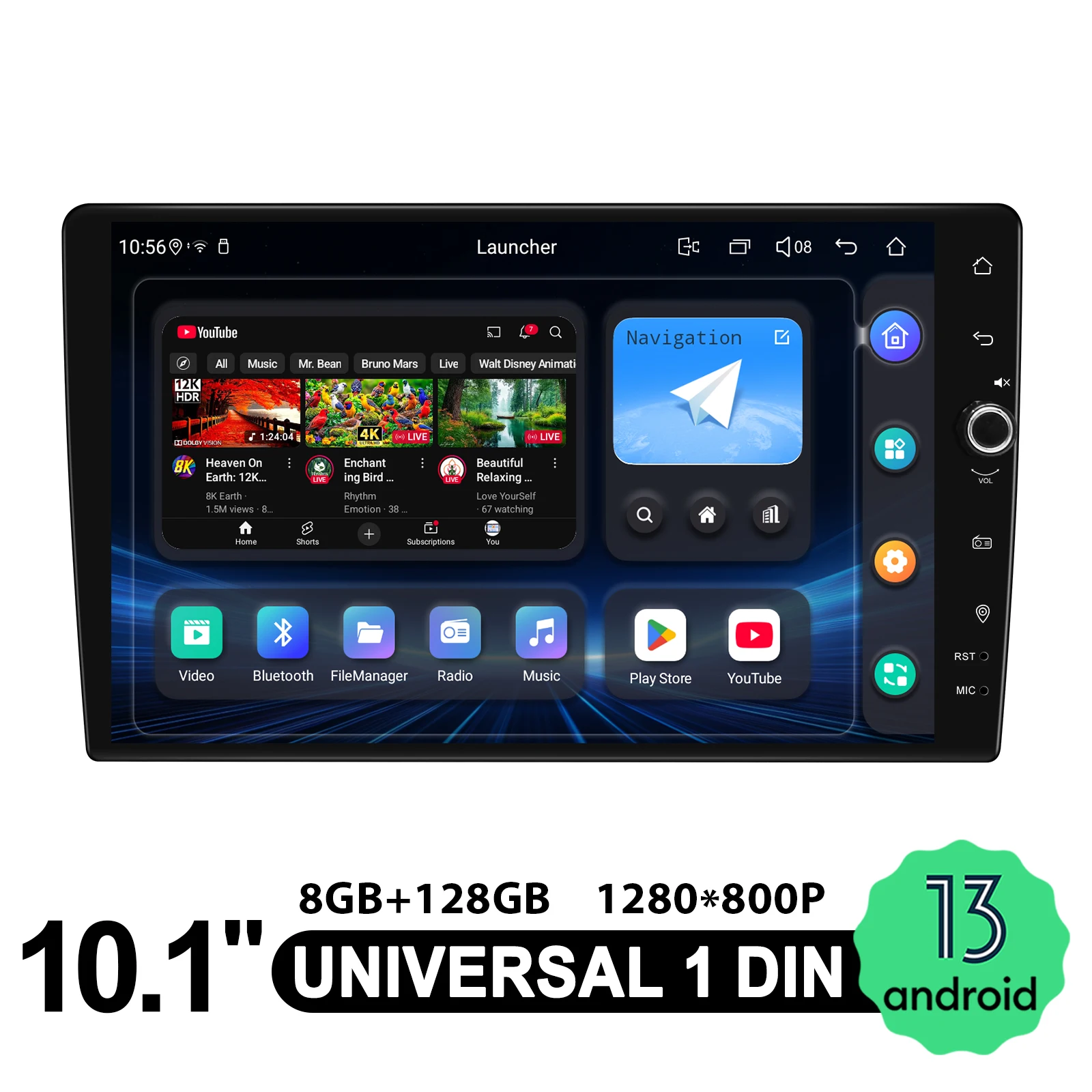 JOYING 10.1 بوصة راديو السيارة ستيريو واحد Din نظام تحديد المواقع والملاحة رئيس وحدة بلوتوث FM/AM/RDS HDMI التمهيد السريع للمركبات اليد اليمنى #2