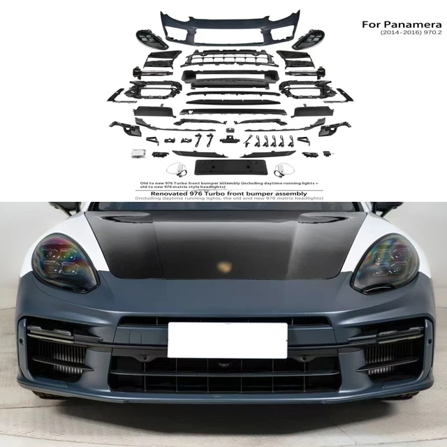 

For Porsche 2009-2016 Panamera Upgrade 24 Turbo Style Body Kit 970 976 Front Bumper Upgrade with New Headlight Modifications
