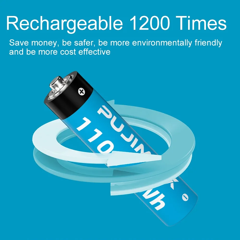 PUJIMAX 12/8/4pcs 1.5V AAA Lithium Ion Battery 1100mWh Rechargeable Batteries for Remote Control Mouse Computers Toy Clocks Flashlights Tools Portable Electronics