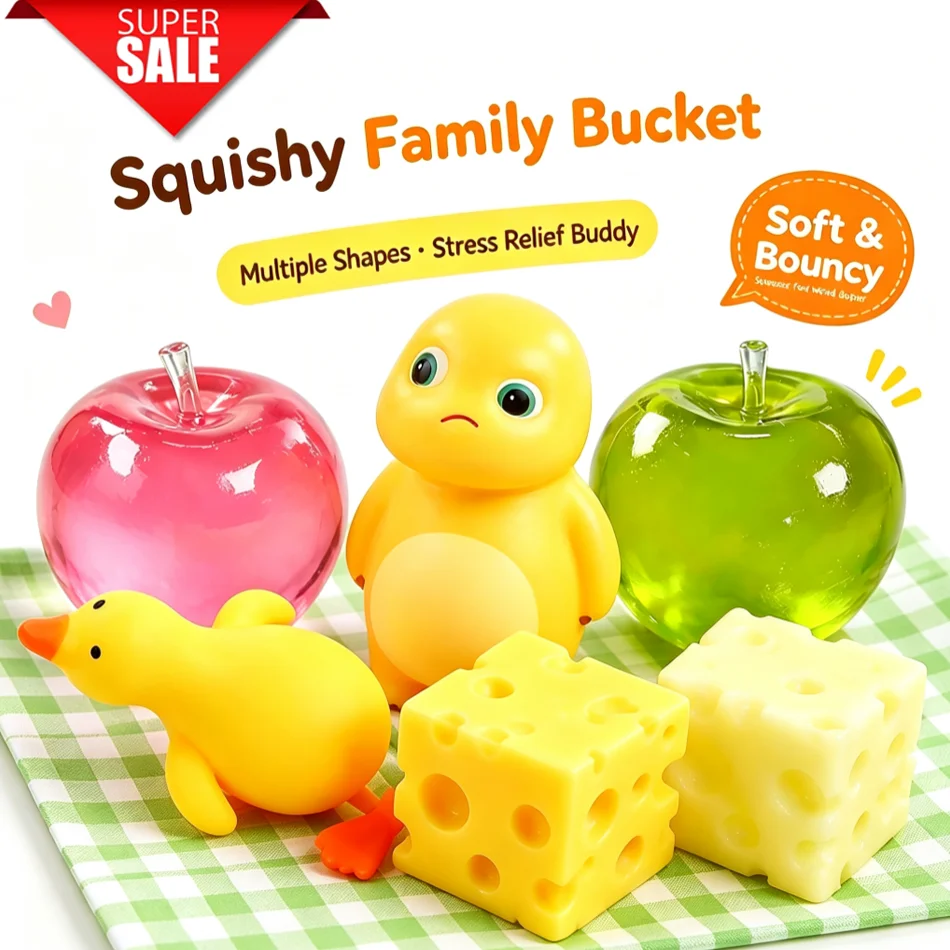 Bestseller Squishy Anxiety Relief Vent Toy, Soft Touch Apple Cheese Duck Nailong Fidget Squeeze Sensory Toy, Ideal Present