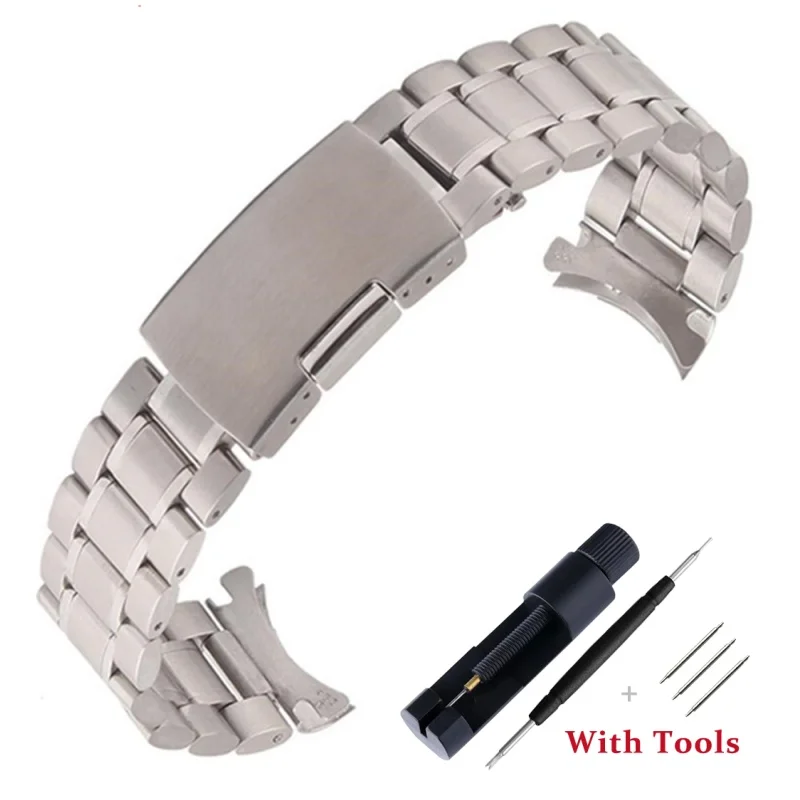 

16mm 18mm 20mm 22mm 24mm Solid Stainless Steel Curved End Watch Strap Replacement for Universal Watch Bracelet Accessories