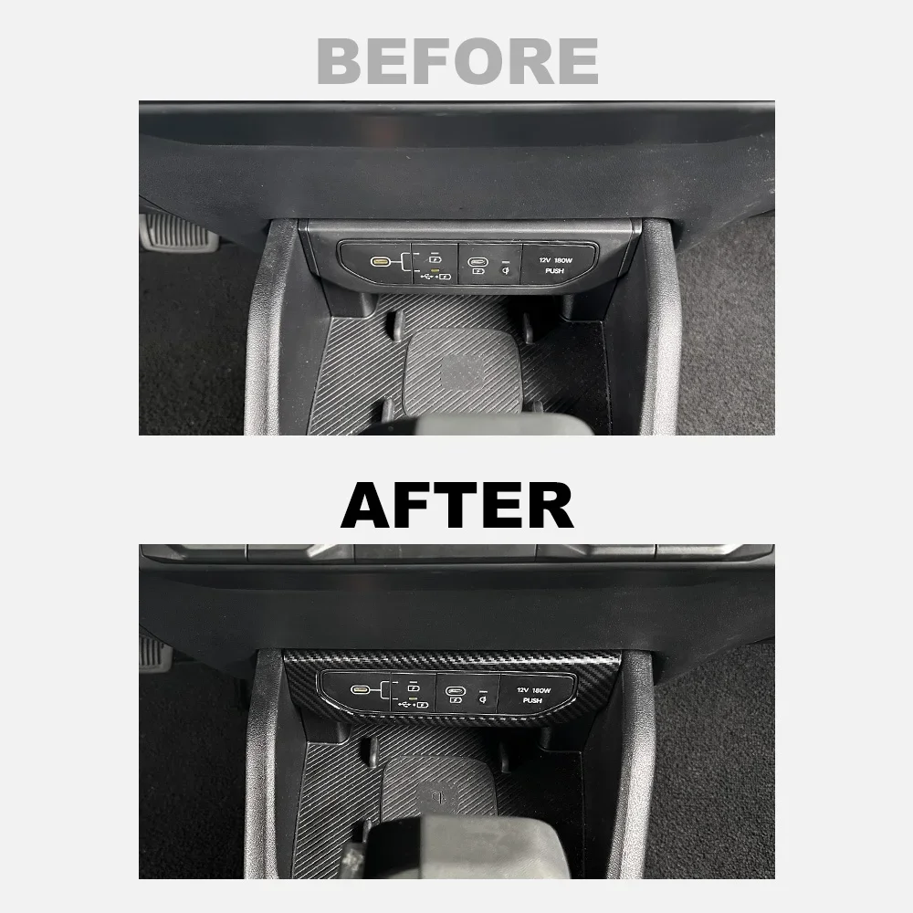 

For Kia K4 2024 2025 2026 LHD Car Center Console Phone Charging Port Frame Trim USB Charger Socket Decoration Cover
