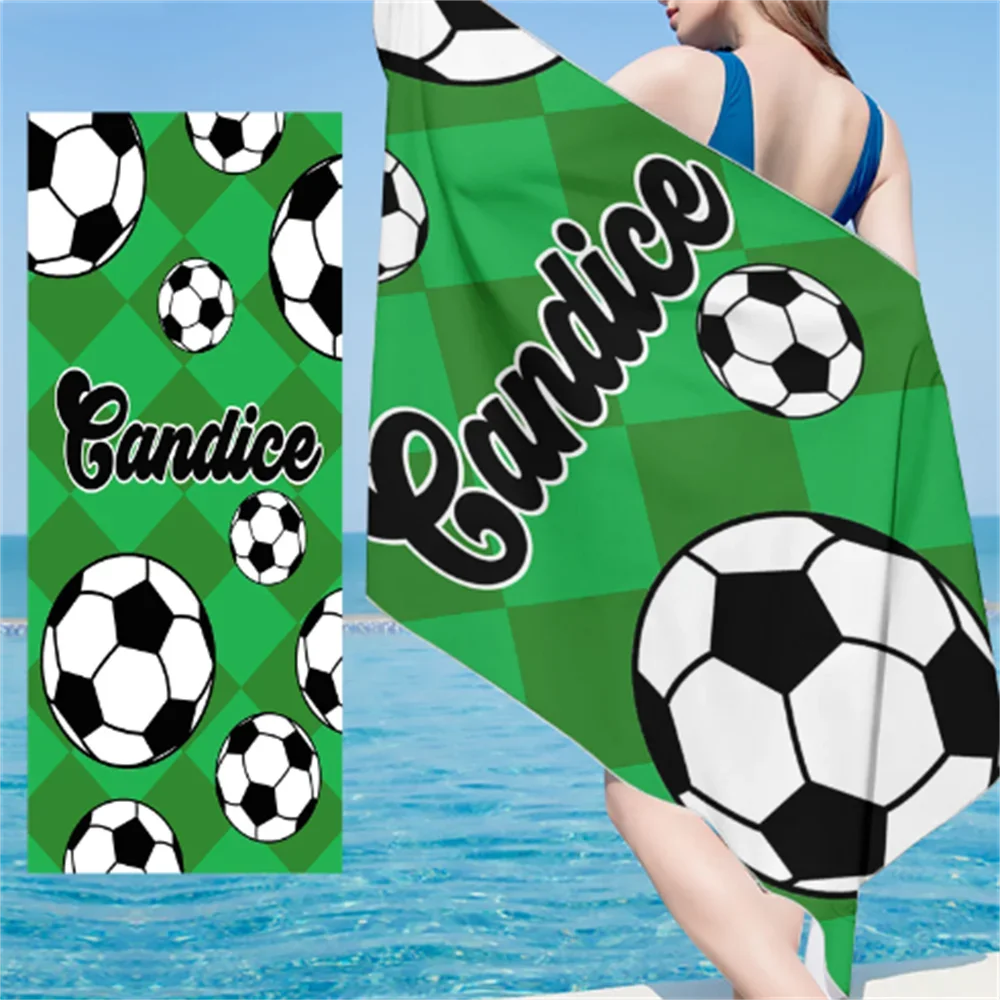 Customized Name Font Beach Towel Personalized Bath Towel Microfiber Swimming Pool Gift Adult Kids Hygroscopic Quick-drying