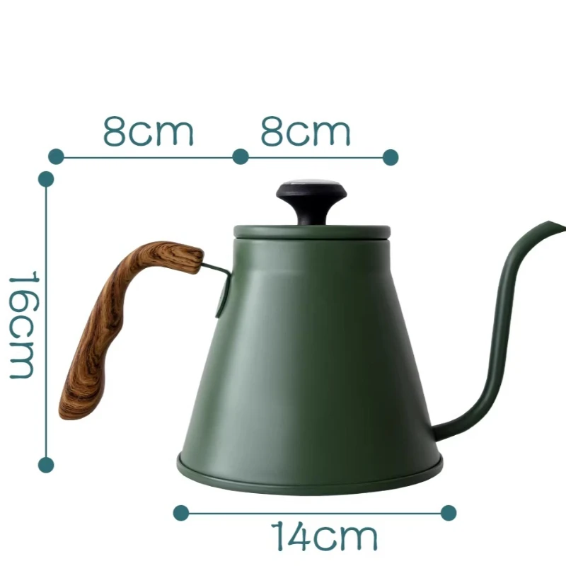 Pour Over Coffee Kettle with Thermometer, Induction Gas Stove Gooseneck Pot for Home Brewing Outdoor Camping Water - view 5