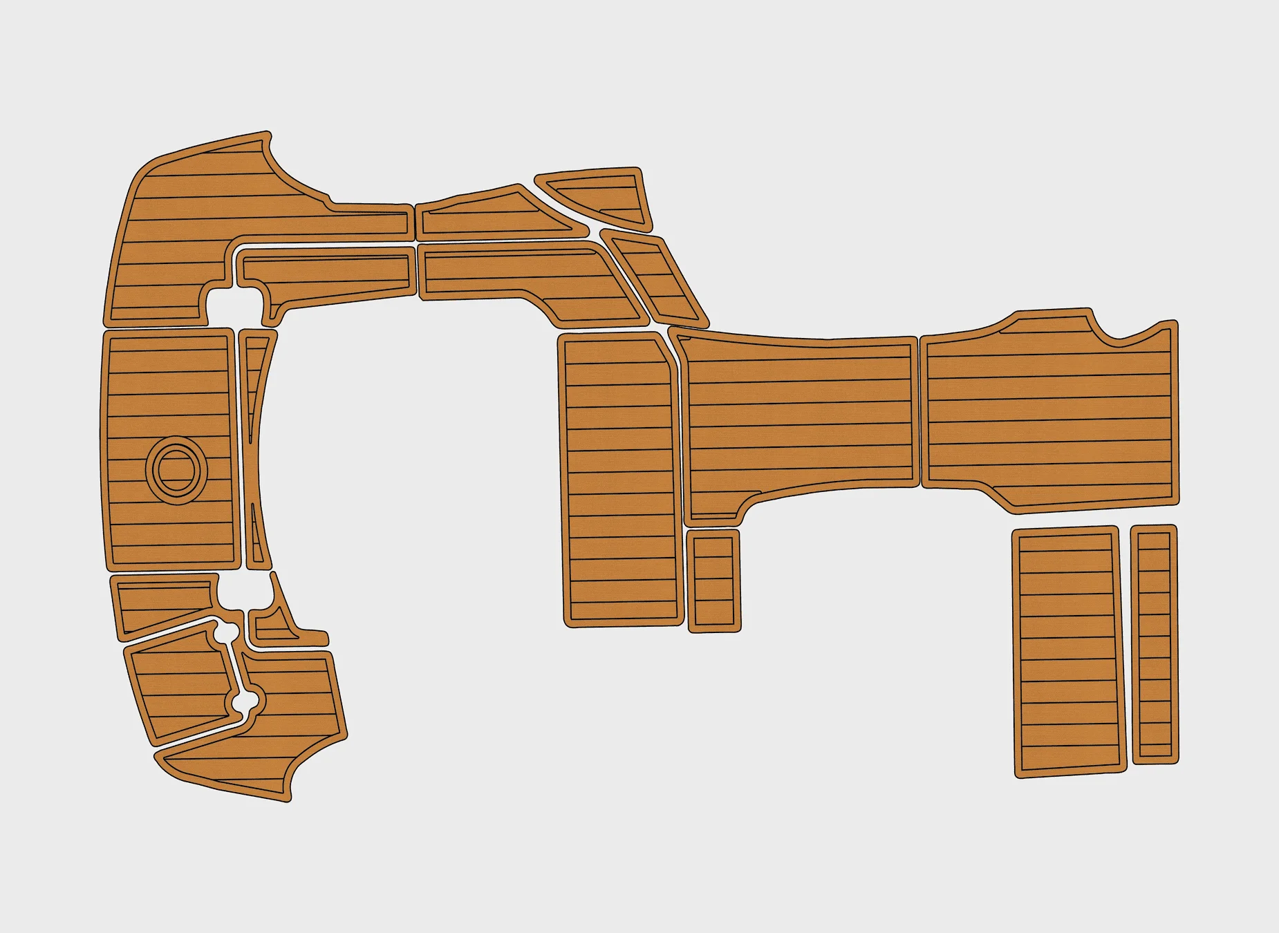 

Marine Faux Teak EVA Non-Slip Mat -2010-2013 Monterey 260 SCR Self-Adhesive 1/4" (6mm) Boat Deck Pad for Cockpit & Deck