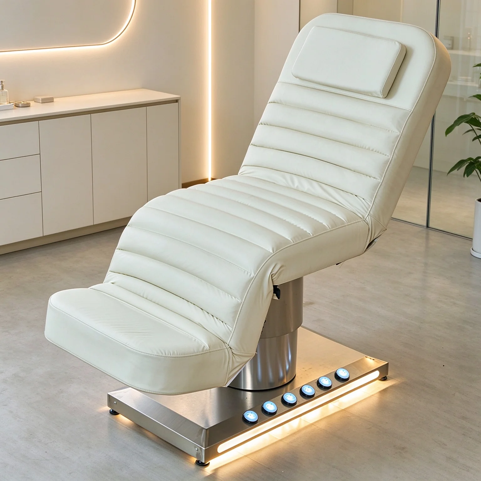 3-Motor Electric Beauty Bed, Adjustable Lash Facial Table with LED Light, Salon Furniture, Electric Massage Chair for Beauty Spa