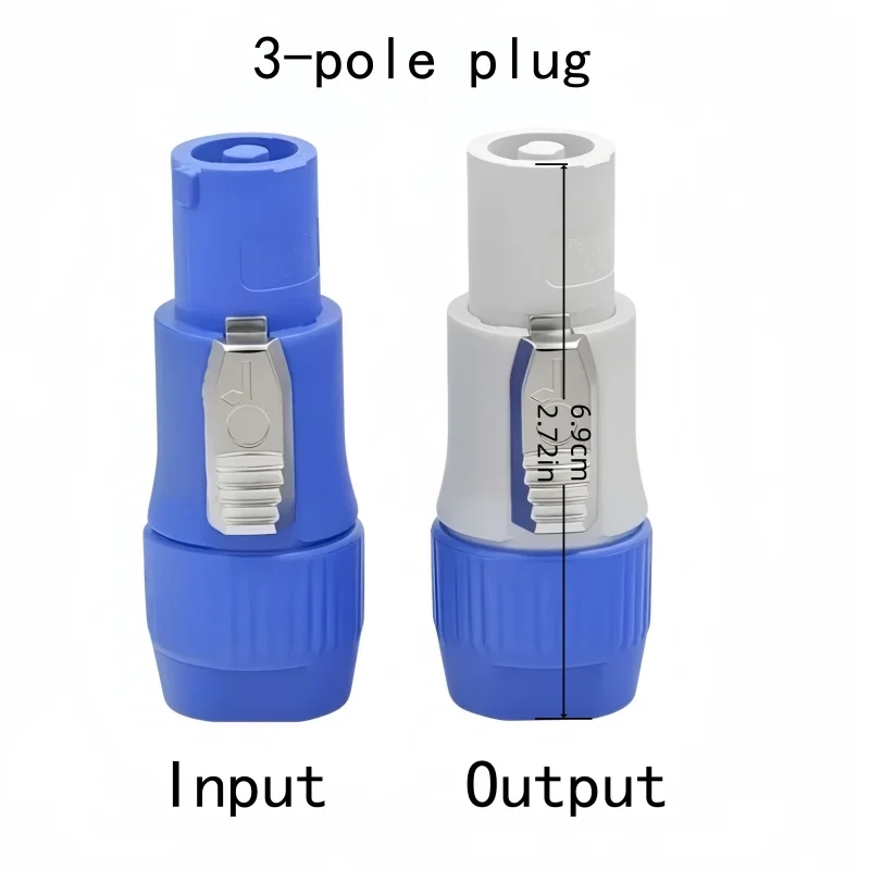 20 Pieces of Powercon Connectors, Three-Pin Male Plug, Nac3Fca Blue Input, Nac3Fcb White Output Plug, Ac Cable 20A 250V Power Plug Adapter, Suitable for Professional Audio Amplifiers, Stage Lighting, Etc.